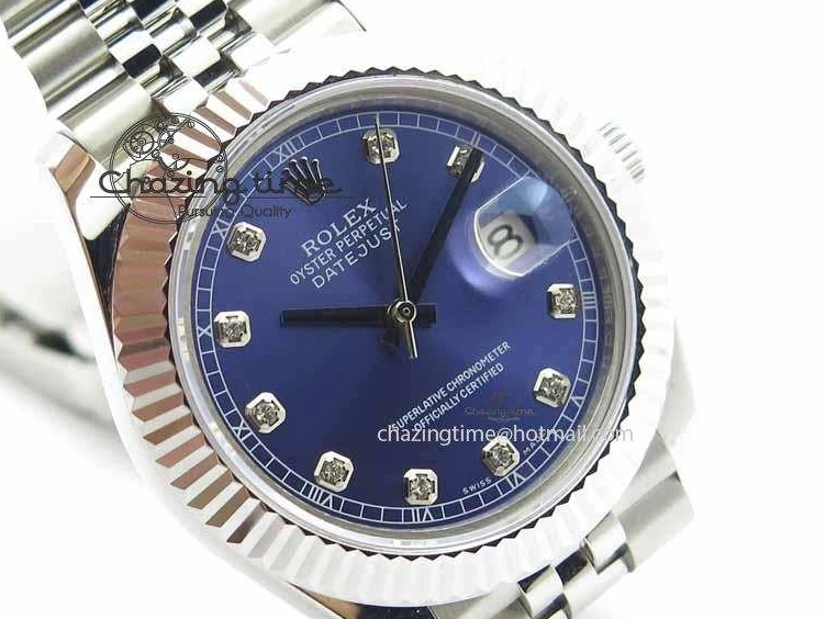 MiroTime 0201 TopPick DateJust II 41mm BP Maker Best Edition Blue Diamonds Dial On New Version Jubilee Bracelet A 3621